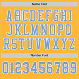 Custom Gold Light Blue-White Mesh Authentic Football Jersey