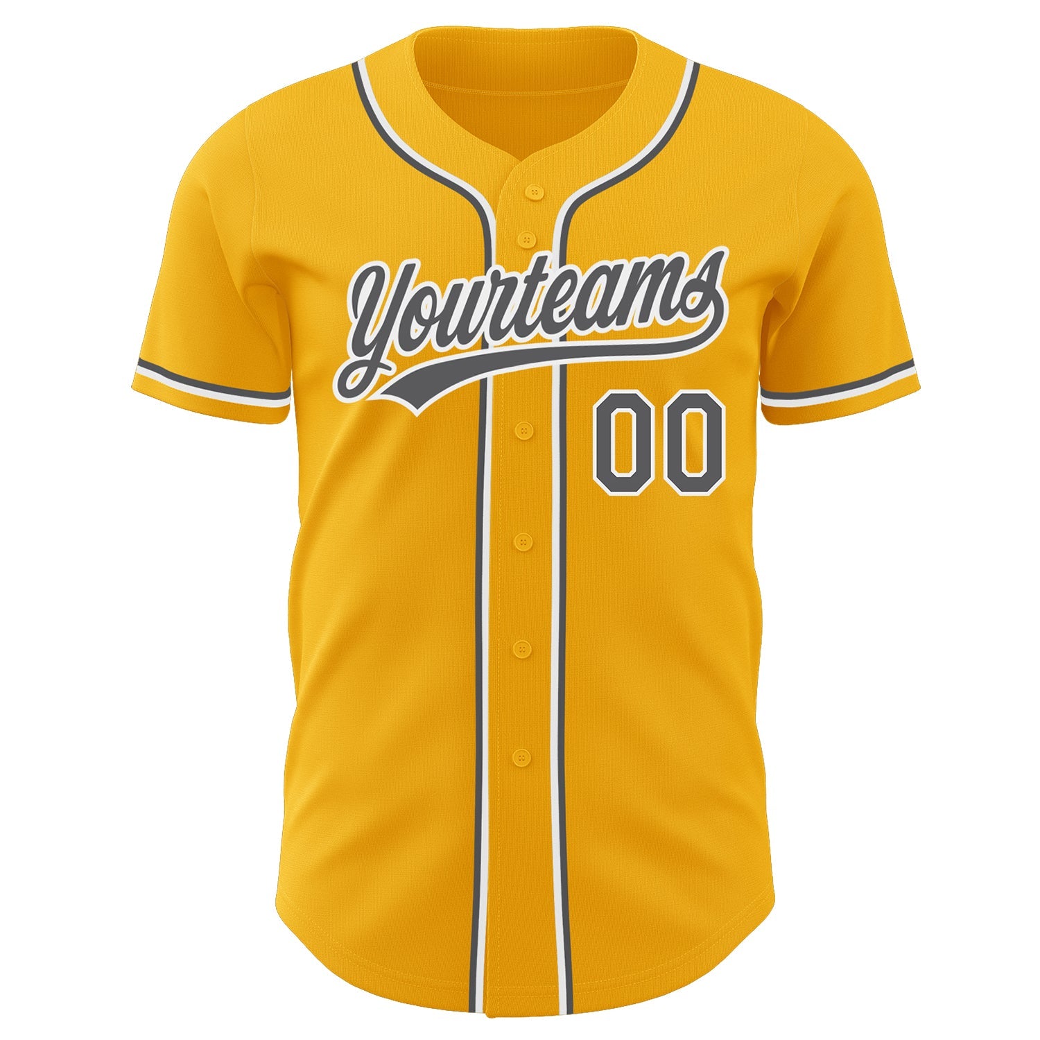 Custom Gold Steel Gray-White Authentic Baseball Jersey