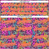Custom Graffiti Pattern Gold-Pink 3D Colorful Leopard Authentic Baseball Jersey