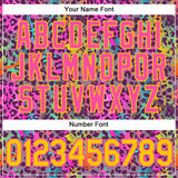 Custom Graffiti Pattern Gold-Pink 3D Colorful Leopard Authentic Baseball Jersey