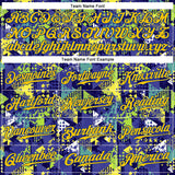 Custom Graffiti Pattern Royal-Gold 3D Creative Geometric Figures Triangle And Dots Authentic Baseball Jersey