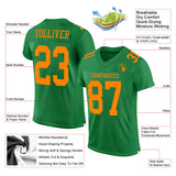 Custom Grass Green Blaze Orange Mesh Authentic Football Jersey