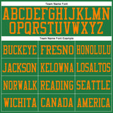 Custom Grass Green Blaze Orange Mesh Authentic Football Jersey