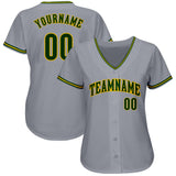 Custom Gray Navy-Vegas Gold Authentic Baseball Jersey