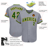 Custom Gray Navy-Vegas Gold Authentic Baseball Jersey