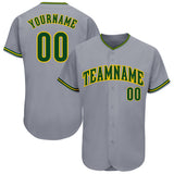 Custom Gray Navy-Vegas Gold Authentic Baseball Jersey