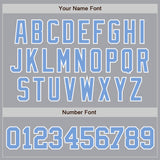 Custom Gray Light Blue-White Authentic Baseball Jersey