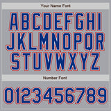 Custom Gray Royal Pinstripe Royal-Red Authentic Baseball Jersey