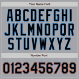 Custom Gray Black Pinstripe Black-Powder Blue Authentic Baseball Jersey
