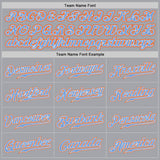 Custom Gray Powder Blue White-Orange Authentic Baseball Jersey