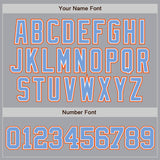 Custom Gray Powder Blue White-Orange Authentic Baseball Jersey