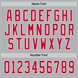 Custom Gray Red-White Hockey Jersey