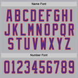 Custom Gray Purple-Orange Hockey Jersey
