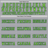 Custom Gray Neon Green-Navy Mesh Authentic Football Jersey