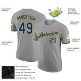 Custom Gray Royal-Gold Performance T-Shirt