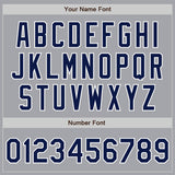 Custom Gray Navy-White Authentic Baseball Jersey