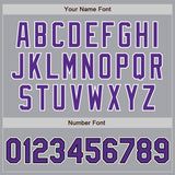 Custom Gray Purple-Black Authentic Baseball Jersey