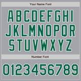 Custom Gray Kelly Green-White Authentic Baseball Jersey