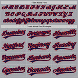 Custom Gray Red-Navy Authentic Baseball Jersey