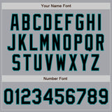 Custom Gray Black-Teal Authentic Baseball Jersey