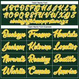 Custom Green Gold-White Authentic Baseball Jersey