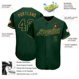 Custom Green Green-Old Gold Authentic Baseball Jersey