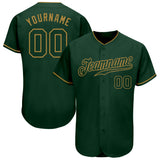 Custom Green Green-Old Gold Authentic Baseball Jersey