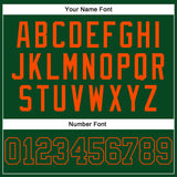 Custom Hunter Green Green-Orange Authentic Throwback Basketball Jersey