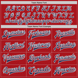 Custom Red Navy-White Bomber Full-Snap Varsity Letterman Jacket