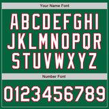 Custom Kelly Green White-Red Bomber Full-Snap Varsity Letterman Jacket