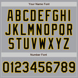 Custom Gray Black-Gold Bomber Full-Snap Varsity Letterman Jacket
