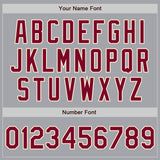 Custom Gray Maroon-Cream Bomber Full-Snap Varsity Letterman Jacket