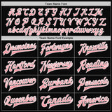 Custom Black Pink-White Bomber Full-Snap Varsity Letterman Jacket