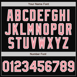 Custom Black Pink-White Bomber Full-Snap Varsity Letterman Jacket