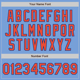 Custom Light Blue Orange-Royal Bomber Full-Snap Varsity Letterman Jacket