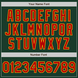 Custom Green Red-Gold Bomber Full-Snap Varsity Letterman Jacket