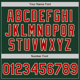 Custom Green Red-Cream Bomber Full-Snap Varsity Letterman Jacket