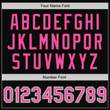 Custom Black Pink-Kelly Green Bomber Full-Snap Varsity Letterman Jacket