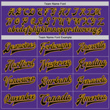 Custom Purple Black-Gold Bomber Full-Snap Varsity Letterman Jacket