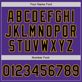 Custom Purple Black-Gold Bomber Full-Snap Varsity Letterman Jacket