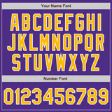 Custom Purple Gold-White Bomber Full-Snap Varsity Letterman Jacket