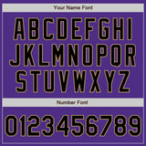 Custom Purple Black-Old Gold Bomber Full-Snap Varsity Letterman Jacket