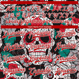 Custom Black Red-White Skull Fashion 3D Pattern Design Bomber Full-Snap Varsity Letterman Jacket