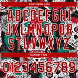 Custom Black Red-White Skull Fashion 3D Pattern Design Bomber Full-Snap Varsity Letterman Jacket
