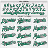 Custom White Kelly Green-Black Bomber Full-Snap Varsity Letterman Two Tone Jacket