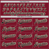Custom Crimson Black Cream-Maroon Bomber Full-Snap Varsity Letterman Jacket