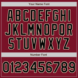 Custom Crimson Black Cream-Maroon Bomber Full-Snap Varsity Letterman Jacket