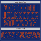 Custom Royal Royal-Orange Bomber Full-Snap Varsity Letterman Jacket