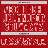 Custom White Red Bomber Full-Snap Varsity Letterman Split Fashion Jacket