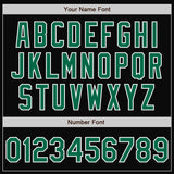 Custom Black Kelly Green-Texas Orange Bomber Full-Snap Varsity Letterman Split Fashion Jacket